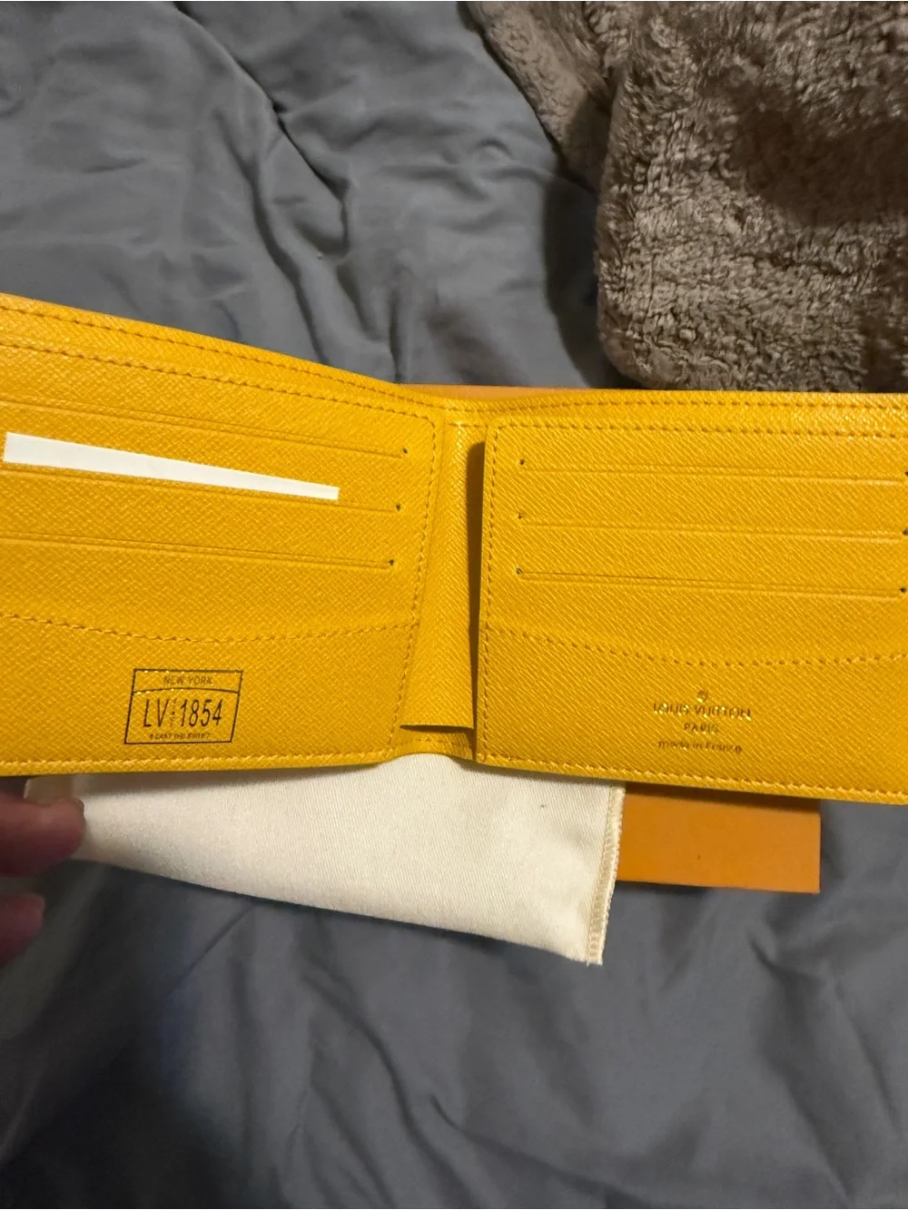 Louis Vuitton Yellow Textured Leather Bifold Wallet